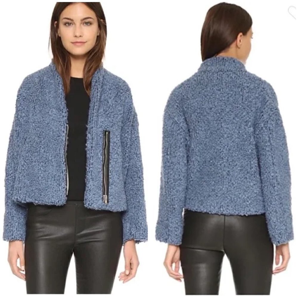 💕IRO💕 Daney Loop Knit Jacket ~ Blue EU 40 = US 8
